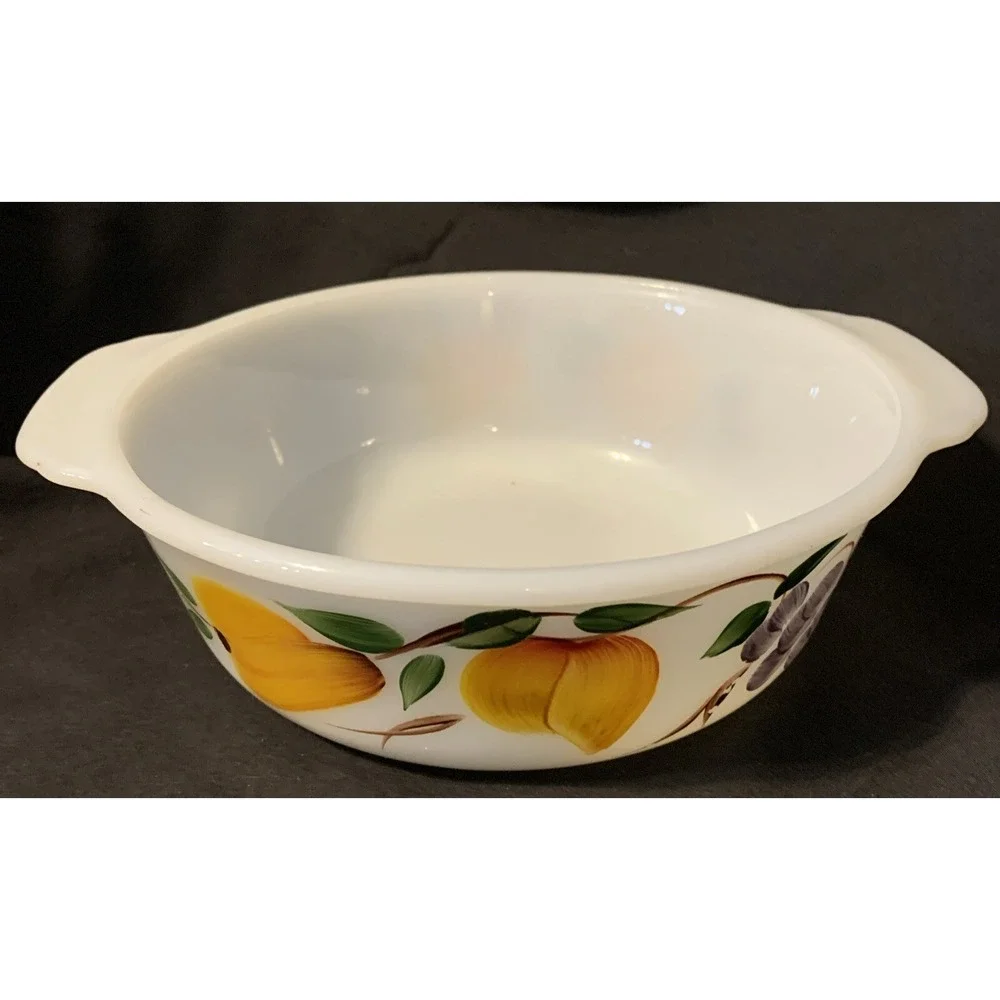 Vintage‎ Fire King Fruit Glass 1 1/2 Qt. Casserole Dish - Picture 2 of 5
